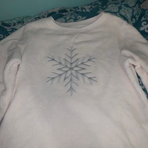 white snowflake sweater